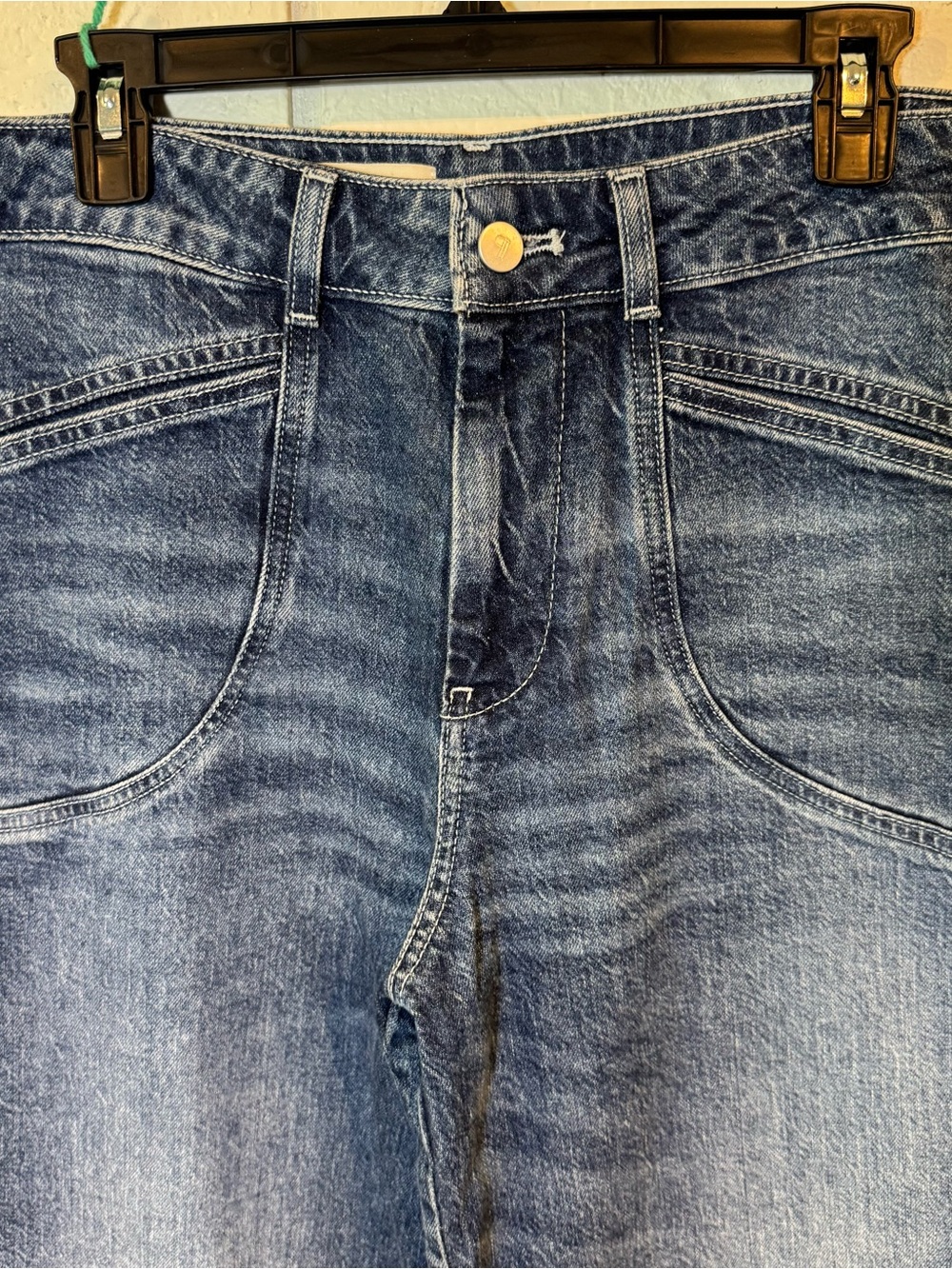 Pilcro High Rise Super Wide Leg Blue Jeans - Picture 4 of 13